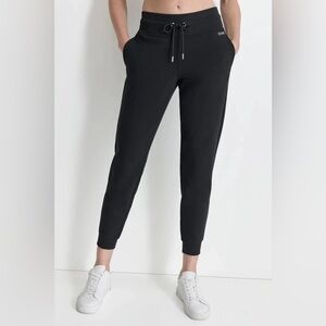 DKNY Sport Black Joggers. Size L. Has drawstring, pockets & blingy logo.